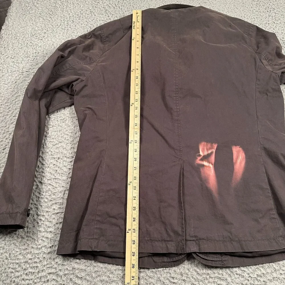 ALLSAINTS Leahurst Blazer Double Layered Cotton Leather Trim Jacket Mens 44 Flaw